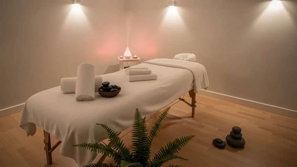 서울 출장마사지 방문 관리가 진행되는 차분한 마사지 공간 이미지